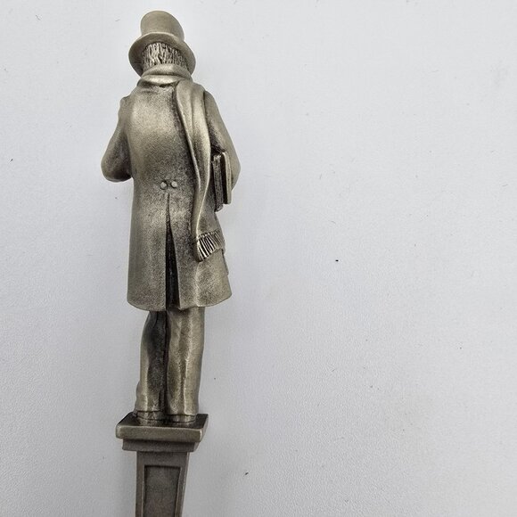 Vintage Pewter Decorative Spoon Charles Dickens Design Figurine Handle Rustic - Picture 6 of 8